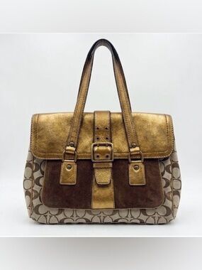 Vintage Coach Special Edition Fall 2004 1498 Hampton Bronze Suede Satchel